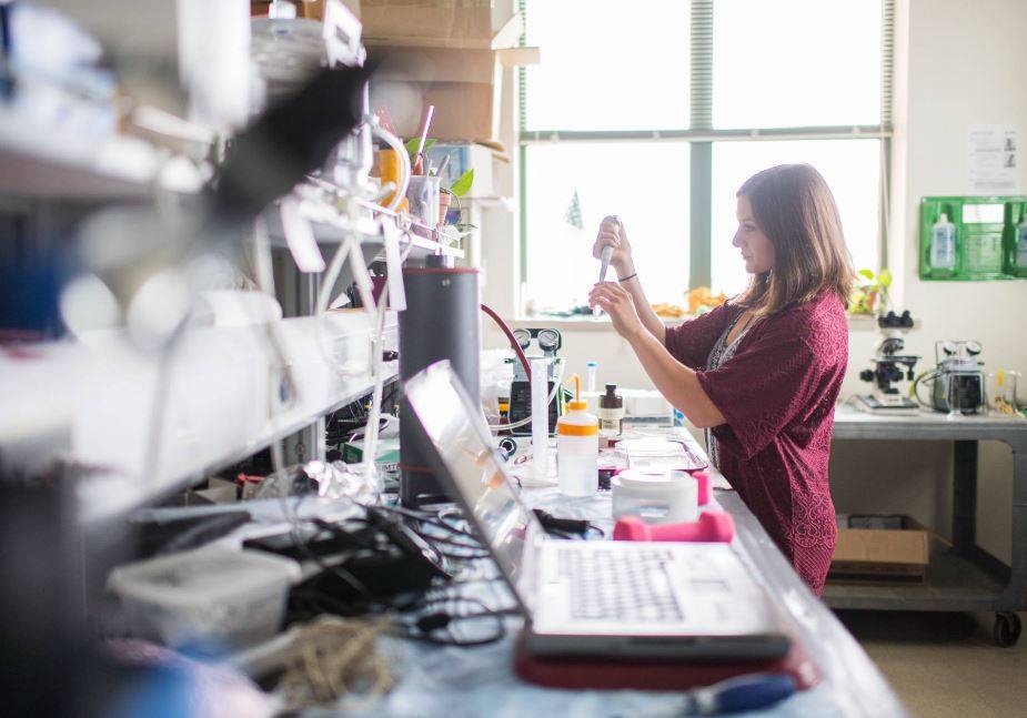 Student working in a lab